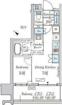 ライオンズフォーシア中央MINATO 1003 間取り図