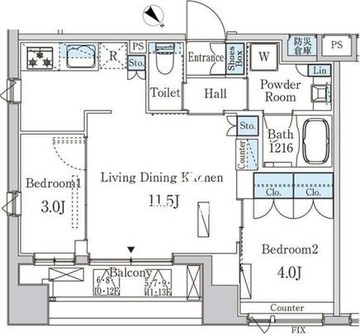 ライオンズフォーシア中央MINATO 806 間取り図