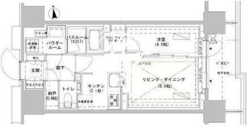 パークスフィア牛込神楽坂 407 間取り図