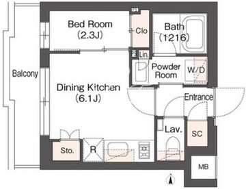 ヴェール・クレール代々木上原 211 間取り図