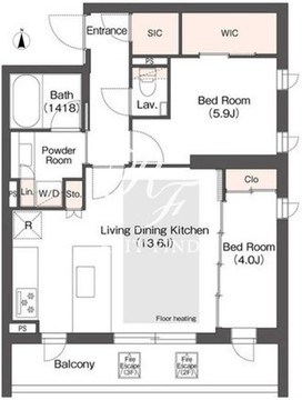 ヴェール・クレール代々木上原 203 間取り図
