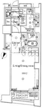 パークアクシス日本橋ステージ 716 間取り図