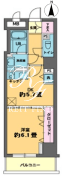カスタリア新富町 302 間取り図