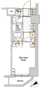 パークハビオ新橋 404 間取り図