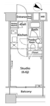 ファーストリアルタワー新宿 1413 間取り図