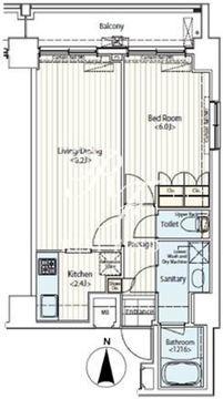 ドゥーエ新富町 1104 間取り図
