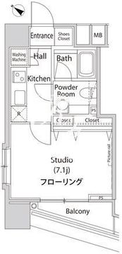 ファーストリアルタワー新宿 808 間取り図