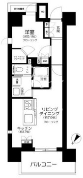 リビオレゾン人形町 606 間取り図