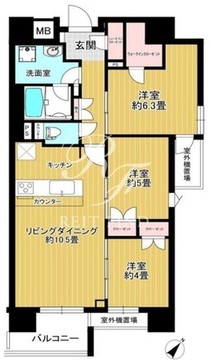 リビオレゾン人形町 1101 間取り図