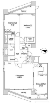 ファーストリアルタワー新宿 3201 間取り図