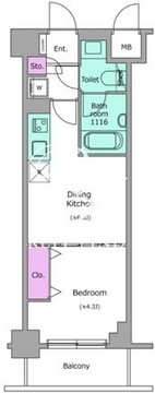 クレヴィアリグゼ西巣鴨 307 間取り図