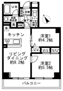 レジディア文京音羽 407 間取り図
