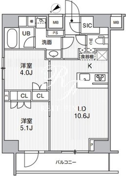 ドゥーエ三ノ輪1 1302 間取り図