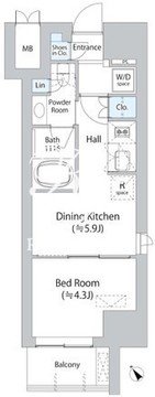 ミリアレジデンス浅草橋2 506 間取り図
