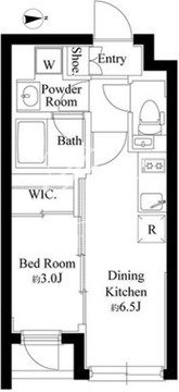 ゲートマークス三軒茶屋 204 間取り図