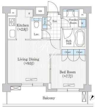 プラチナコート広尾 211 間取り図
