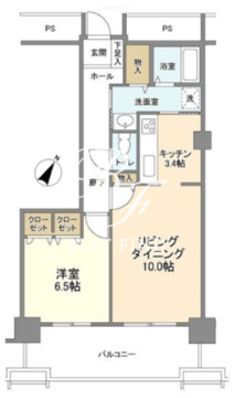 トルナーレ日本橋浜町 1708 間取り図