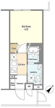 ディームス初台1 406 間取り図