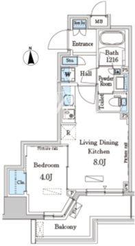 パークアクシス上野・稲荷町 304 間取り図