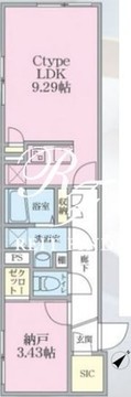 ライブフラット田端 403 間取り図