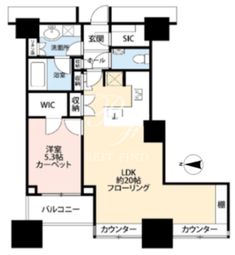 高輪ザ・レジデンス 2509 間取り図