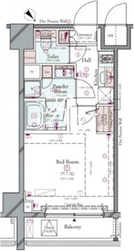 コンシェリア門前仲町SAKURA PROMENADE 303 間取り図