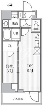 シーズンフラッツ住吉 203 間取り図