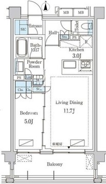 グランドゥールプレミアム代々木大山 105 間取り図