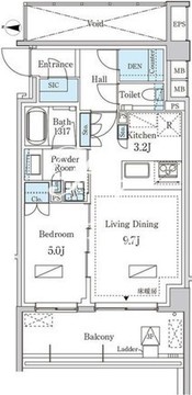 グランドゥールプレミアム代々木大山 313 間取り図