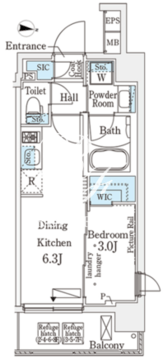 イプセ住吉 603 間取り図