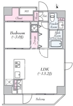 ログ三田駅前 1102 間取り図