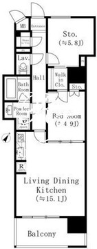 堀之内マンション 602 間取り図
