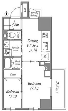 コスモグラシア三ノ輪 905 間取り図