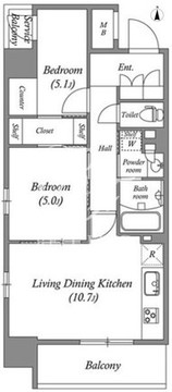 コスモグラシア三ノ輪 201 間取り図