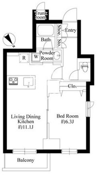 ラ・ペルラ文京小石川 404 間取り図