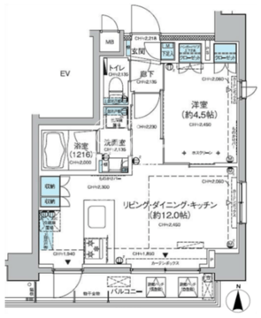レジディア蒲田5 1210 間取り図