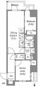 コスモグラシア両国レジデンス 206 間取り図