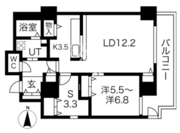 シティコート目黒 2-1106 間取り図
