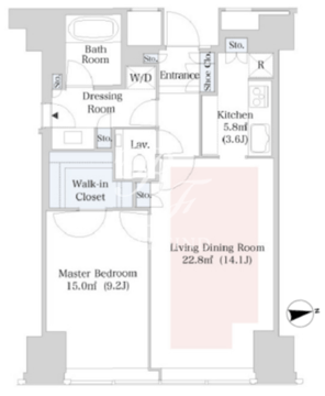 セントラルパークタワー・ラ・トゥール新宿 3118 間取り図