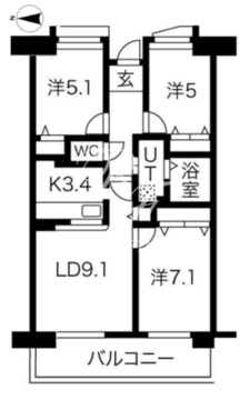 アクティ目黒駅前 2-204 間取り図