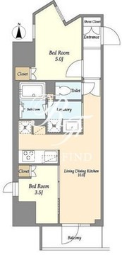 ラサンテ上野 801 間取り図