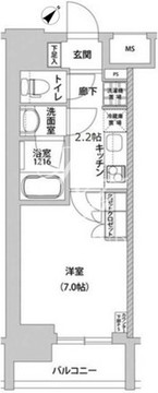 メトロステージ上野 404 間取り図