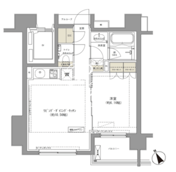 ガーデニア赤坂 302 間取り図
