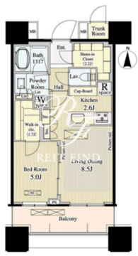 パークシティ大崎ザタワー 411 間取り図