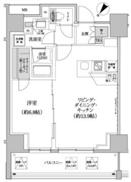 パークハビオ渋谷本町レジデンス 601 間取り図