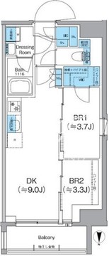 クレヴィアリグゼ日暮里根岸 501 間取り図