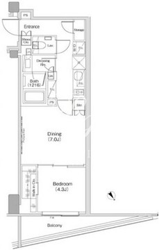 ザ・パークハビオ渋谷クロス 401 間取り図