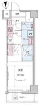 オルタナ神楽坂 2-103 間取り図