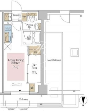 アーバネックス東京八丁堀 1203 間取り図