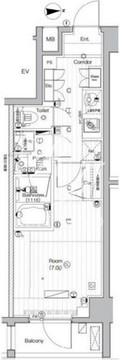 プレミアムキューブ武蔵小山 102 間取り図